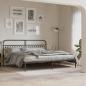 Preview: ARDEBO.de - Bettgestell mit Kopfteil Metall Schwarz 193x203 cm