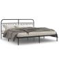 Preview: Bettgestell mit Kopfteil Metall Schwarz 193x203 cm