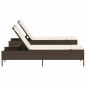 Preview: Sonnenliegen mit Auflagen 2 Stk. Braun Poly Rattan
