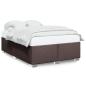 Preview: Bettgestell ohne Matratze Dunkelbraun 140x200 cm Stoff