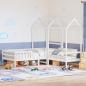 Preview: ARDEBO.de - Massivholzbett und Bank mit Dach Weiß 75x190 cm Kiefernholz