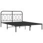 Preview: Bettgestell mit Kopfteil Metall Schwarz 150x200 cm