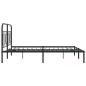 Preview: Bettgestell mit Kopfteil Metall Schwarz 150x200 cm