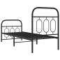 Preview: Bettgestell mit Kopf- und Fußteil Metall Schwarz 75x190 cm