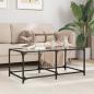 Preview: ARDEBO.de - Couchtisch mit Glasplatte Transparent 98,5x50x40 cm Stahl