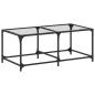 Preview: Couchtisch mit Glasplatte Transparent 98,5x50x40 cm Stahl
