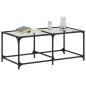 Preview: Couchtisch mit Glasplatte Transparent 98,5x50x40 cm Stahl