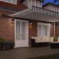 Preview: Markise Manuell mit LEDs Anthrazit & Weiß 500x300 cm