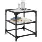 Preview: Couchtisch mit Glasplatte Transparent 40x40x45 cm Stahl