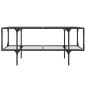Preview: Couchtisch mit Glasplatte Transparent 98,5x50x45 cm Stahl