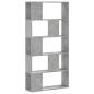 Preview: Bücherregal 5 Böden Betongrau 80,5x23,5x162,5 cm Holzwerkstoff
