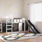 Preview: ARDEBO.de - Etagenbett mit Rutsche und Gardinen Weiß und Schwarz 90x200 cm