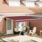 Preview: ARDEBO.de - Markise Automatisch mit LED Weinrot 400x300 cm