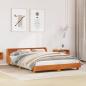 Preview: ARDEBO.de - Massivholzbett ohne Matratze Wachsbraun 150x200 cm Kiefernholz