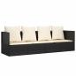 Preview: Outdoor-Loungebett mit Kissen Schwarz Poly Rattan