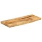 Preview: Tischplatte 70x20x3,8 cm Baumkante Massivholz Raues Mangoholz