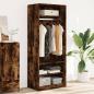 Preview: ARDEBO.de - Kleiderschrank Räuchereiche 80x50x200 cm Holzwerkstoffs