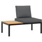 Preview: Gartenbank mit Kissen Schwarz Aluminium