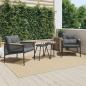 Preview: ARDEBO.de - Gartenst?hle mit Kissen 2 Stk. Schwarz Stahl