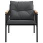 Preview: Gartenst?hle mit Kissen 2 Stk. Schwarz Stahl