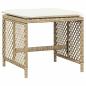 Preview: 9-tlg. Garten-Essgruppe mit Kissen Beige Poly Rattan