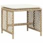 Preview: 13-tlg. Garten-Essgruppe mit Kissen Beige Poly Rattan