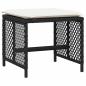 Preview: 11-tlg. Garten-Essgruppe mit Kissen Schwarz Poly Rattan