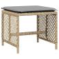 Preview: 11-tlg. Garten-Essgruppe mit Kissen Beige Poly Rattan