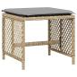 Preview: 15-tlg. Garten-Essgruppe mit Kissen Beige Poly Rattan
