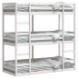 Preview: Dreifach-Etagenbett Weiß 75x190 cm Massivholz Kiefer