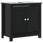 Preview: Waschbeckenunterschrank BERG Schwarz 60x34x59 cm Kiefernholz