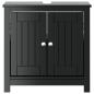 Preview: Waschbeckenunterschrank BERG Schwarz 60x34x59 cm Kiefernholz