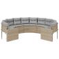 Preview: Gartensofa mit Kissen Rund Beige Poly-Rattan