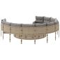 Preview: Gartensofa mit Kissen Rund Beige Poly-Rattan
