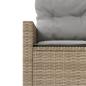 Preview: Gartensofa mit Kissen Rund Beige Poly-Rattan