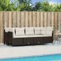 Preview: ARDEBO.de - 5-tlg. Garten-Sofagarnitur mit Kissen Braun Poly Rattan