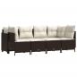 Preview: 5-tlg. Garten-Sofagarnitur mit Kissen Braun Poly Rattan