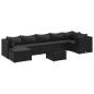 Preview: 8-tlg. Garten-Lounge-Set mit Kissen Schwarz Poly Rattan