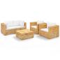 Preview: 5-tlg. Garten-Lounge-Set mit Kissen Massivholz Teak