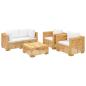 Preview: 5-tlg. Garten-Lounge-Set mit Kissen Massivholz Teak