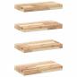 Preview: Schweberegale 4 Stk. 60x20x4 cm Massivholz Akazie Unbehandelt