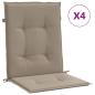 Preview: Gartenstuhlauflagen für Niedriglehner 4 Stk. Taupe 100x50x3 cm