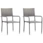 Preview: ARDEBO.de - Garten-Essst?hle 2 Stk. Stapelbar Grau Polyrattan