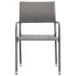 Preview: Garten-Essst?hle 2 Stk. Stapelbar Grau Polyrattan