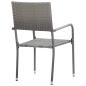 Preview: Garten-Essst?hle 2 Stk. Stapelbar Grau Polyrattan