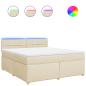 Preview: Boxspringbett mit Matratze Creme 180x200 cm Stoff