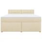Preview: Boxspringbett mit Matratze Creme 180x200 cm Stoff