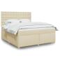 Preview: ARDEBO.de - Boxspringbett mit Matratze Creme 180x200 cm Stoff