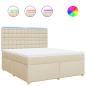 Preview: Boxspringbett mit Matratze Creme 180x200 cm Stoff