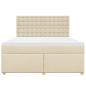 Preview: Boxspringbett mit Matratze Creme 180x200 cm Stoff